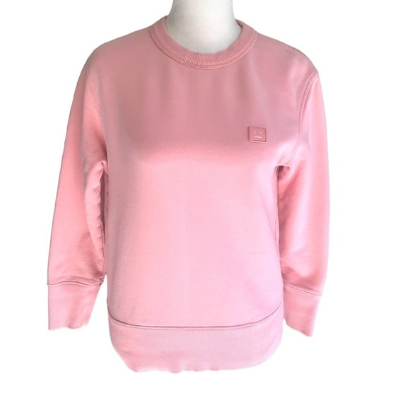 Acne Studios Size XS Fairview Face Paw Emoticon Pink Sweater - Picture 2 of 13